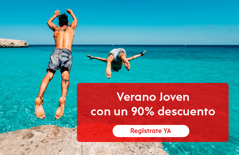 Verano Joven. Viaja a nuestros destinos con un 90% de descuento