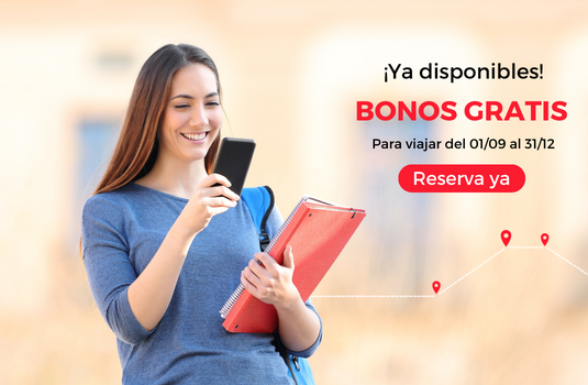 Bonos Gratis ¡Ya disponibles para viajar del 1 de septiembre al 31 de diciembre!